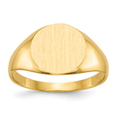 14k 9.5x10.0mm Closed Back Signet Ring